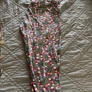 Cherry blossom print leggings by Lularoe